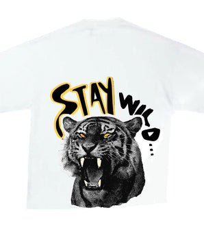Stay Wild” Tiger Tee-White