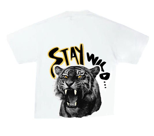 Stay Wild” Tiger Tee-White